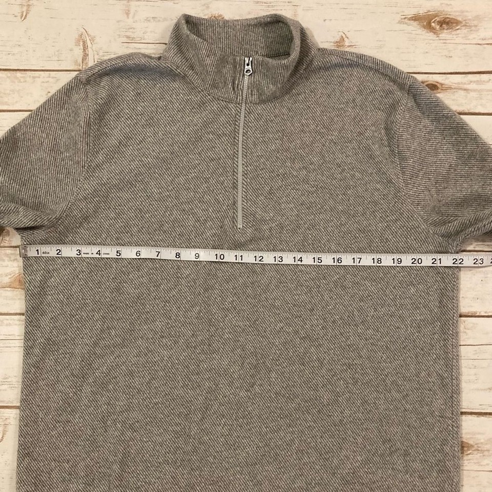 Faherty Brand Men's Legend Sweater QuarterZip Heather Gray Large eBay