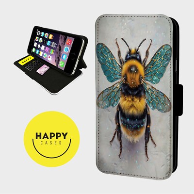 HUMMEL GLITZERNDE FLÜGEL - Kunstleder Flip Handyhülle - iPhone/Samsung