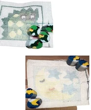 Celestial Moon Stars Green Dragon Latch Hook Kits New Vintage Betty Wilkinson