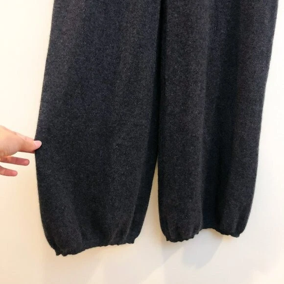 Pantalones para mujer Saks Fifth Ave cachemir cintura alta tejido burbuja gris flor pequeños Foto 4 de 4