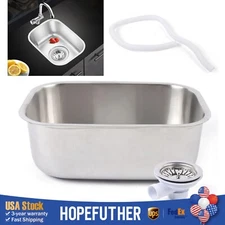 RV Caravan Hand Wash Basin Camper Kitchen Sink Polishing 304 Stainless Steel