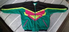 Lavon Vintage Silky Loud Light Shell Jacket Retro Windbreaker Festival Rave Med.