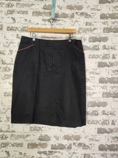 Vintage Lauren Jean Co Ralph Lauren Black Skirt Size 16 Leather Trim Equestrian