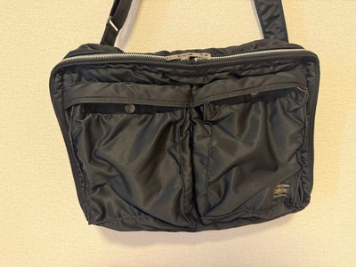 #ad PORTER Yoshida Tanker 2Layer Shoulder CrossbodyBag Black Made in Japan $135.00