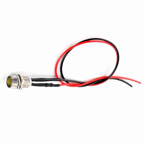´4Pcs 12v 8mm LED Panel Pilot Dash Warning Light Indicator Lamp Car Van Yellow - Picture 5 of 12