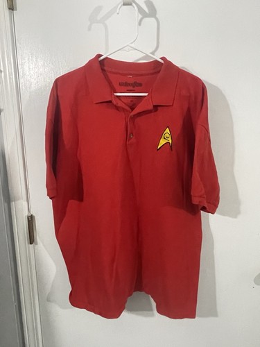 Star Trek Polo Shirt Welovefine Size XL Red Cotton Preowned Good