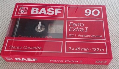1MC, Tape, Audio Leerkassette BASF Ferro Extra I, C90, neu ovp