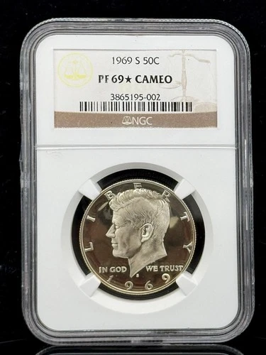 1969 S PF69 CAMEO Kennedy Half Dollar NGC CERTIFIED COIN