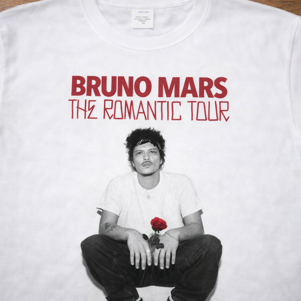 Bruno Mars The Romantic Tour 2026 T-Shirt, Adults & Kids Sizes