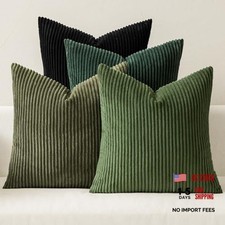 Boho Farmhouse Throw Pillow Covers 18x18 18" x 18" Pack of 4 Green-black