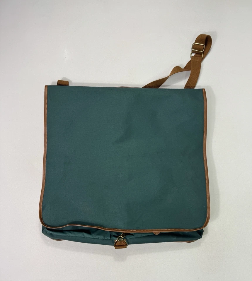 Ralph Lauren Polo Vintage Lona Bolso de Ropa Marrón Borde Cremallera Dorado Gancho Viaje Foto 2 de 4