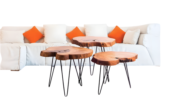Beistelltisch Aus Holz In Beige Modern Eleganter Wohnstil-image