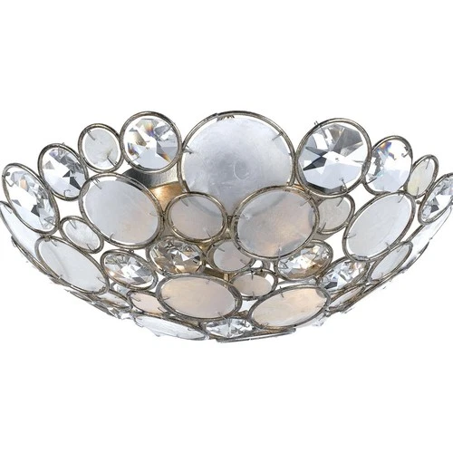 Crystorama 524-SA Palla 3 Light 16 inch Antique Silver Semi Flush Ceiling Light - Picture 3 of 5