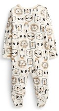 Wonder Nation Organic Cotton Baby Unisex Zip Front Footed Sleep N Play Pajamas