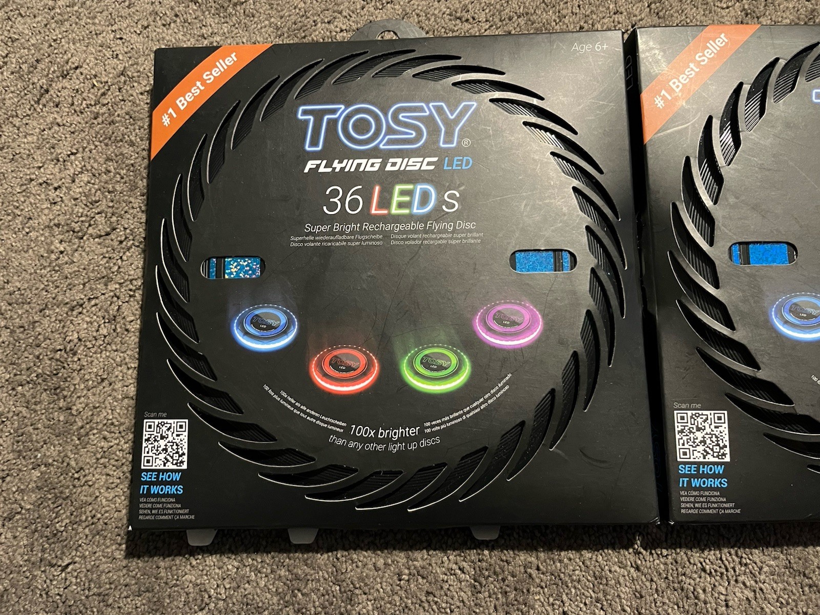 New TOSY Ultimate Flying Disc LED Frisbee NIB Lot Of 2