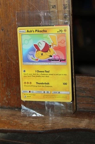 Pokemon Trading Card Ash's Pikcachu Sealed Card 2017 Promo Ultra Sun Moon