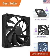 120mm Quiet Airflow PC Fan Black Low Noise Cooler with PWM Airflow