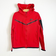 Nike Sportswear Tech Fleece Windrunner Full Zip Hoodie Red Black Boys Small