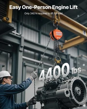 VEVOR Hand Chain Hoist 4400 lbs Capacity 10 ft Manual Chain Block with G80 Chain