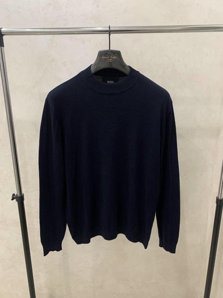 Men Hugo Boss Sweater Navy Cotton L #1TV7