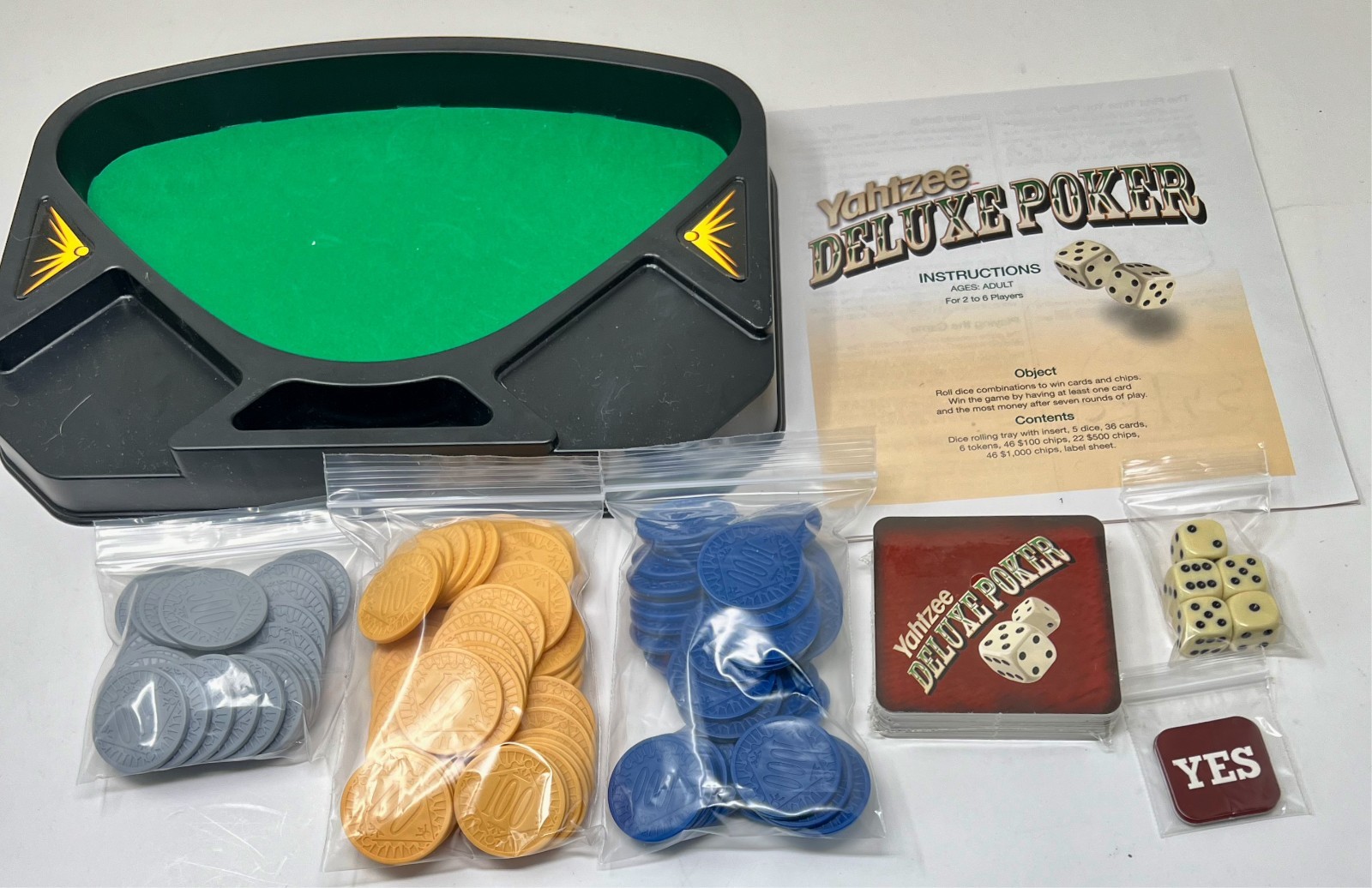 Yahtzee Deluxe Poker - 2005 - Dice Board Game - 100% Complete