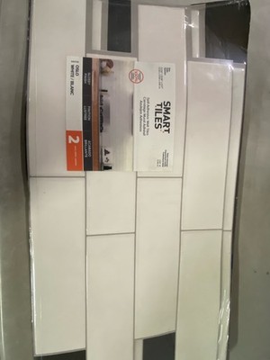 Smart Tiles SM1135G Oslo White 23x11 in. Vinyl Peel & Stick (2.80 sq. ft./2-pack