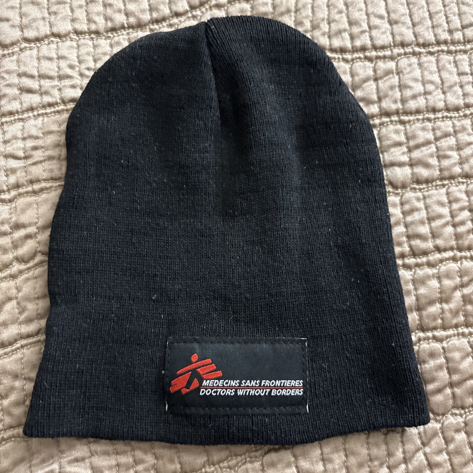 Doctors Without Borders Solid Black Beanie Unisex… - image 1