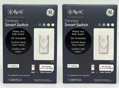 (Pack of 2) GE Smart Dimmer Light Switch, C by GE, Cync, Wi-Fi Enabled to pair
