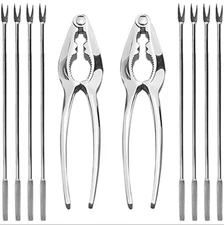 Lobster Crackers and Picks Set, 10-Piece Crab Leg Cracker Tools