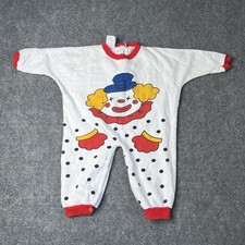 Vtg 1980s Sears Clown One Peice Pajamas Toddler 24 Months Snaps