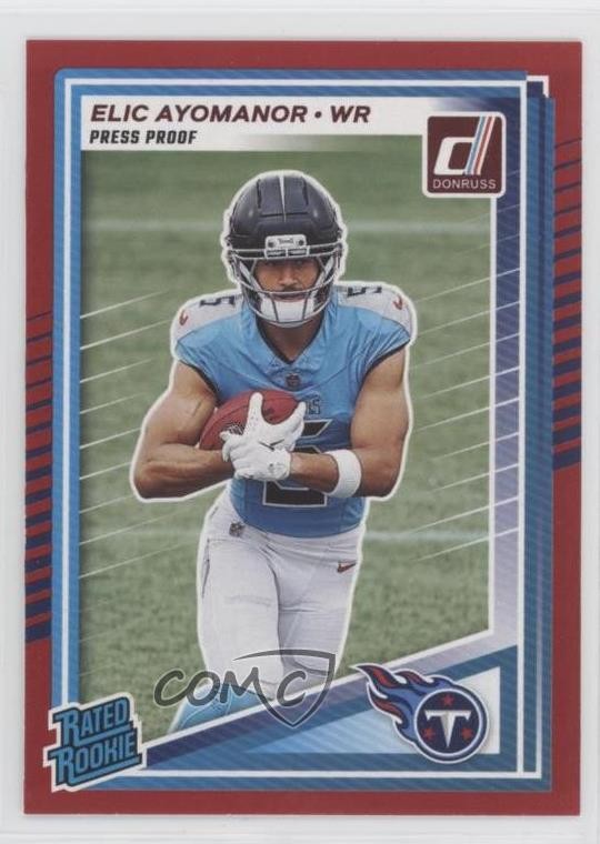 2025 Panini Donruss Rated Press Proof Red Elic Ayomanor #339 Rookie RC 0y59