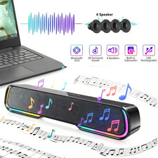 Wireless Surround Sound Bar 4 Speaker System Bluetooth Subwoofer TV Home Theater