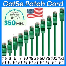 Green Cat5e Patch Cord RJ45 CAT5e Ethernet Cable Router PC MAC Internet Wire Lot