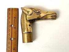 Vintage Brass Smiling Horse Head Handle For Cane Walking Stick Equestrian VTG