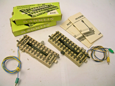 Zwei Stück Märklin 5112 (3601 EK) Entkupplungsgleis mit OVP und Anleitung