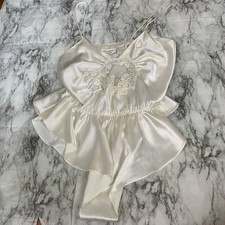 Vintage Victoria  s Secret Gold label PLAYSUIT Romper Nighty Teddy Small ivory