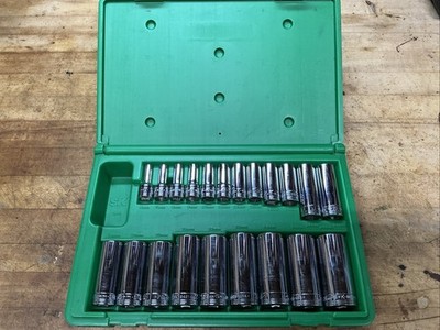 SK Tools 21 piece Metric Deep-Well Socket Set 3/8 Drive USA Made - Nice!  