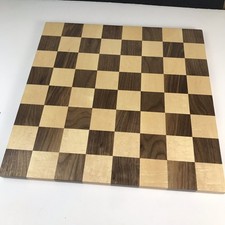 Large Wood Chess Board Handmade 18 Inch Maple And Walnut Board Game Made In USA