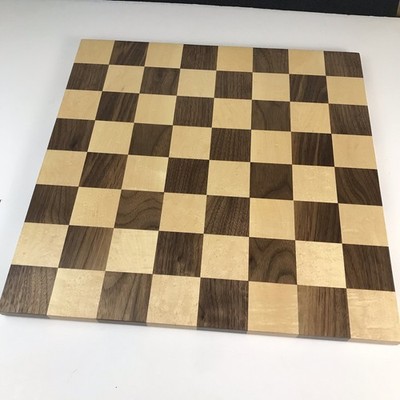 Large Wood Chess Board Handmade 18 Inch Maple And Walnut Board Game Made In USA