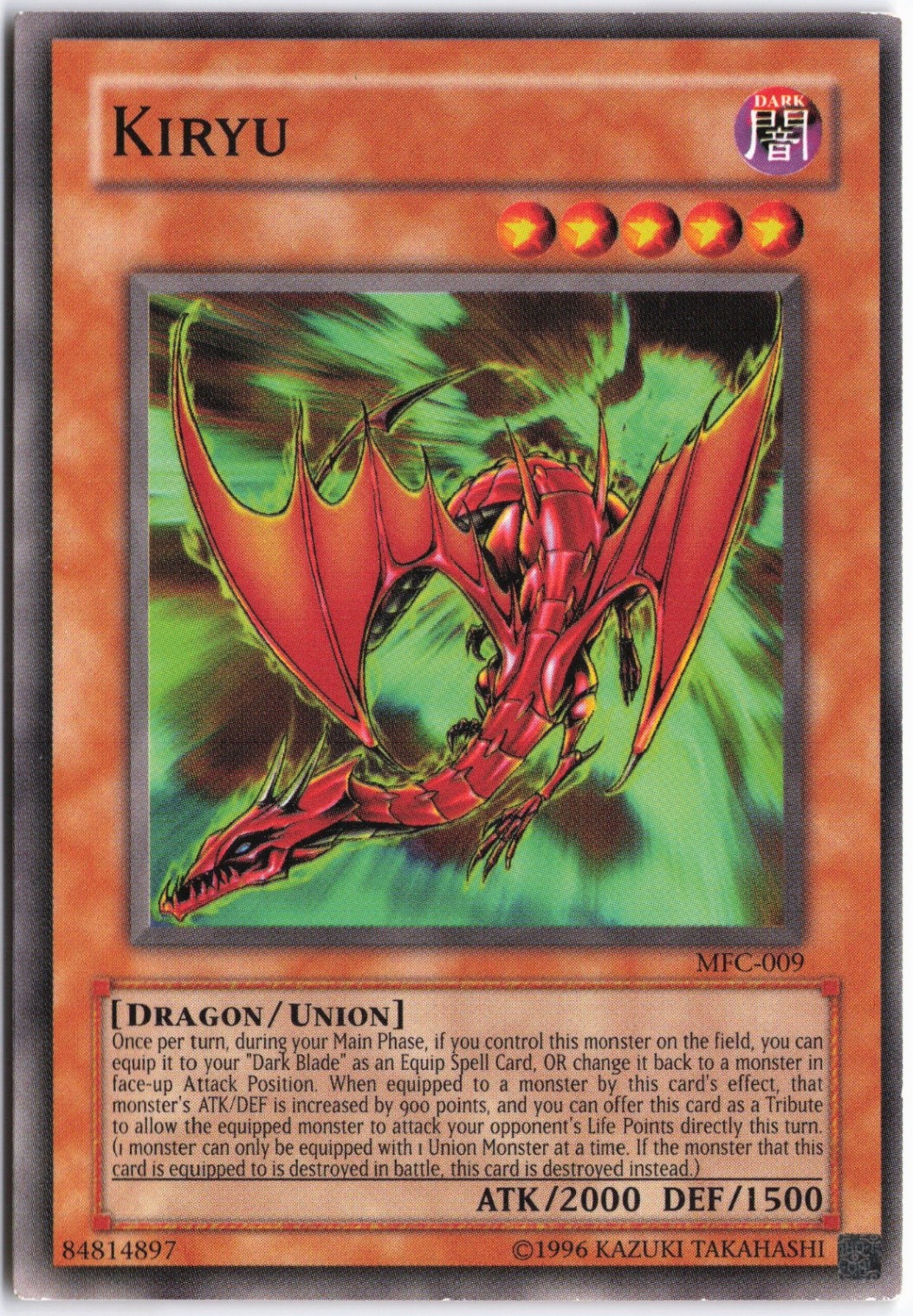 Kiryu MFC-009 YuGiOh Magician's Force trading card — raw and PSA graded price guide