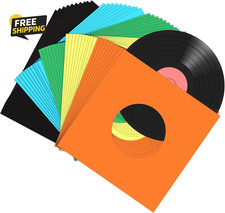100 7" Record Sleeves 45 RPM Paper Vinyl Covers w/ Hole Album Storage Jacket
