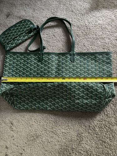 Goyard Green Coated Logo Tote Bag w/ Pouch & Original Dust Bag, Pockets 1:1