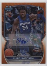 2022-23 Bowman U Chrome Prospect Orange Refractor 2/25 Chris Livingston Auto 6m7