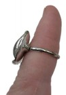 Vintage Sterling Plated BUTTERFLY WING 1970s Ring  Witg Palm Trees And Birds On — photo 5