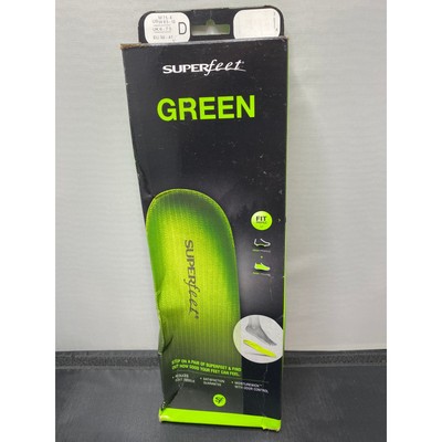 Brand New- Superfeet Green High Arch Insoles Size D Men's 7.5-9  Women's 8.5-10 