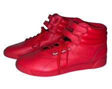 REEBOK CLASSIC WOMEN’S 7 FREESTYLE HI-TOP SNEAKER SHOES RED ~ Worn Once