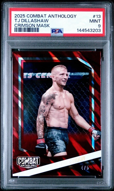 2025 Panini Combat Anthology Tj Dillashaw Crimson Mask Refractor 4/5 PSA 9