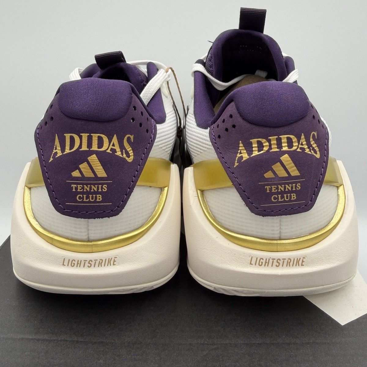 adidas Adizero Ubersonic 5 Tennis Mens Sz 7 White Sneakers Athletic Shoes JQ3778 Adidas Adizero Ubersonic 5 Tennis Shoes White Black Plum  main image 4