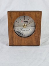 Rare American Motors Amc Concord Wood Deskmantle Clock Car Circles Face 1970s Rare American Motors Amc Concord Wood Deskmantle Clock Car Circles Face 1970s