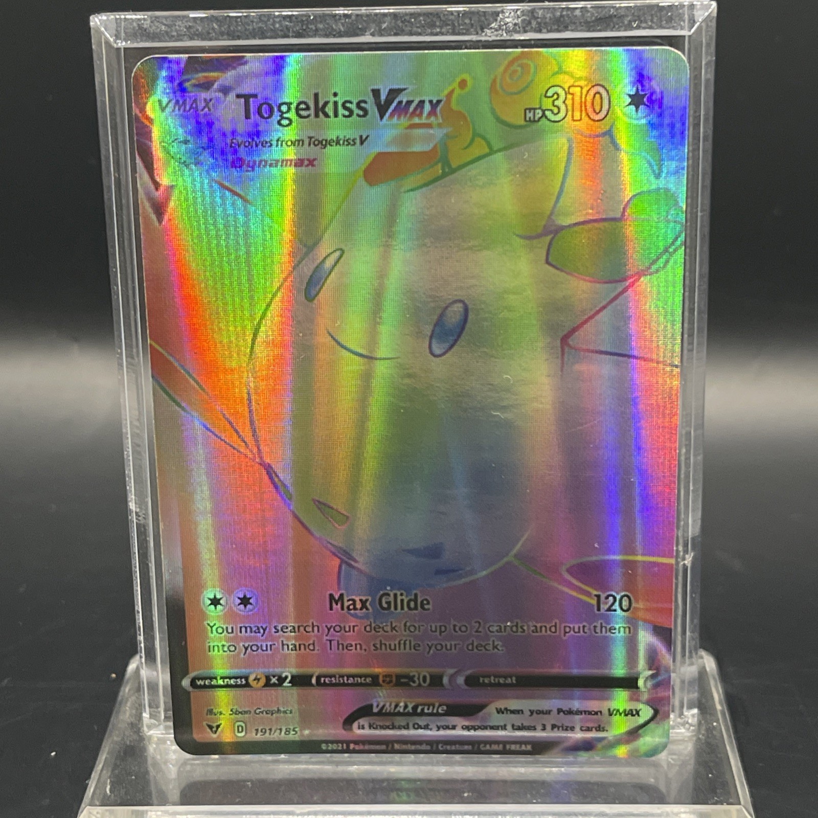 2020 Pokemon TCG Vivid Voltage Rainbow Secret Rare Togekiss Vmax 191/185 NM